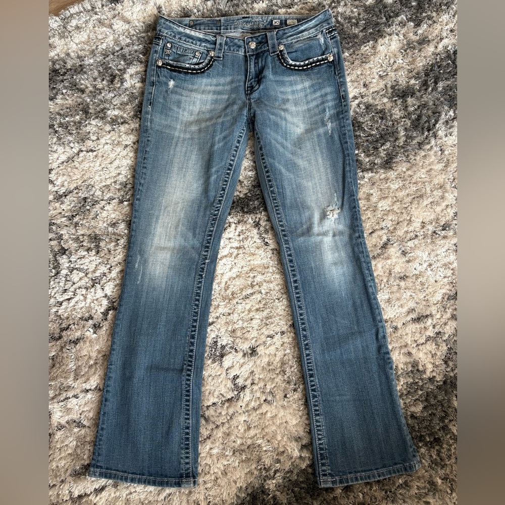 Miss Me Boot Cut Jeans with Embellished Pockets